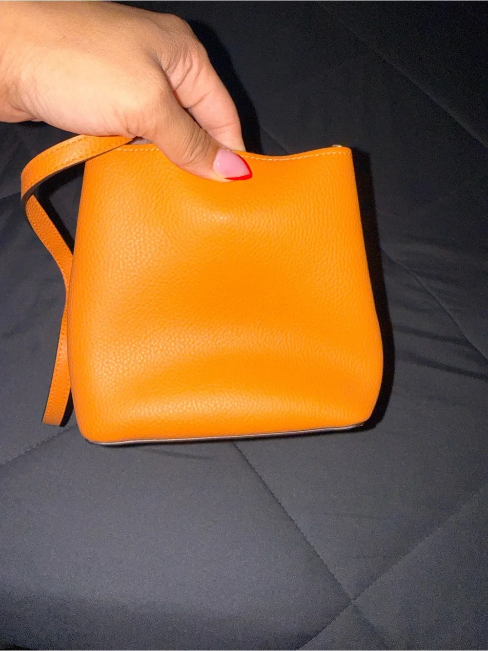 Coach Pebble Leather Wristlet in Bright Orange